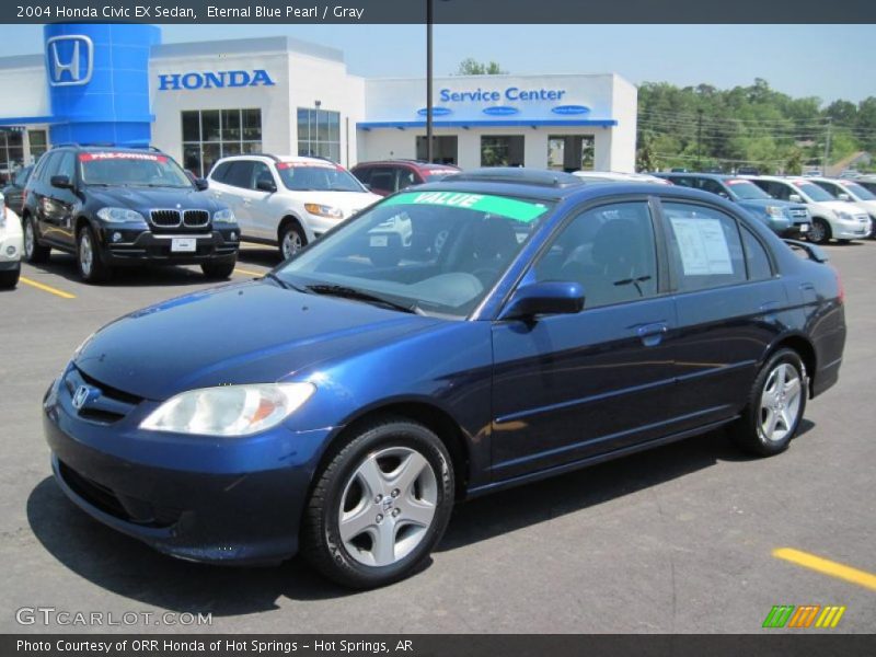 Eternal Blue Pearl / Gray 2004 Honda Civic EX Sedan