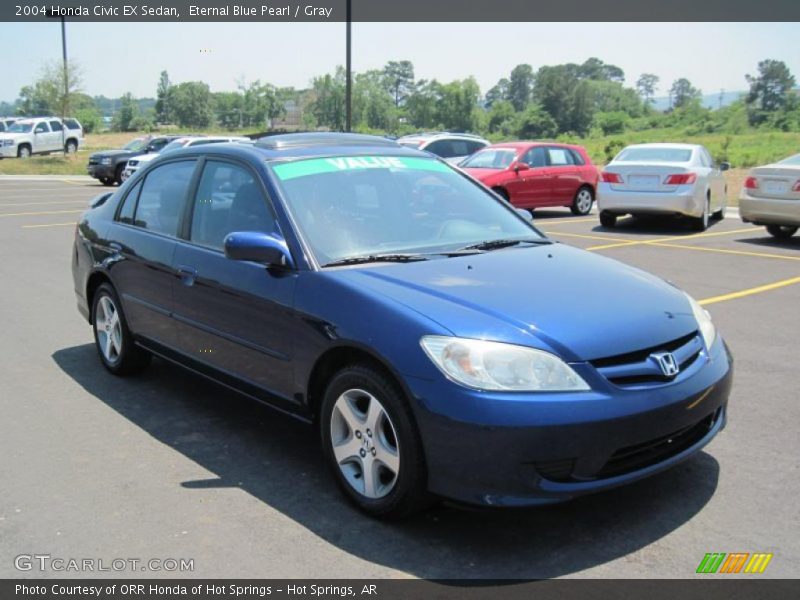 Eternal Blue Pearl / Gray 2004 Honda Civic EX Sedan