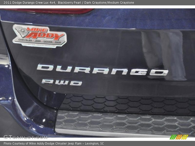 Blackberry Pearl / Dark Graystone/Medium Graystone 2011 Dodge Durango Crew Lux 4x4