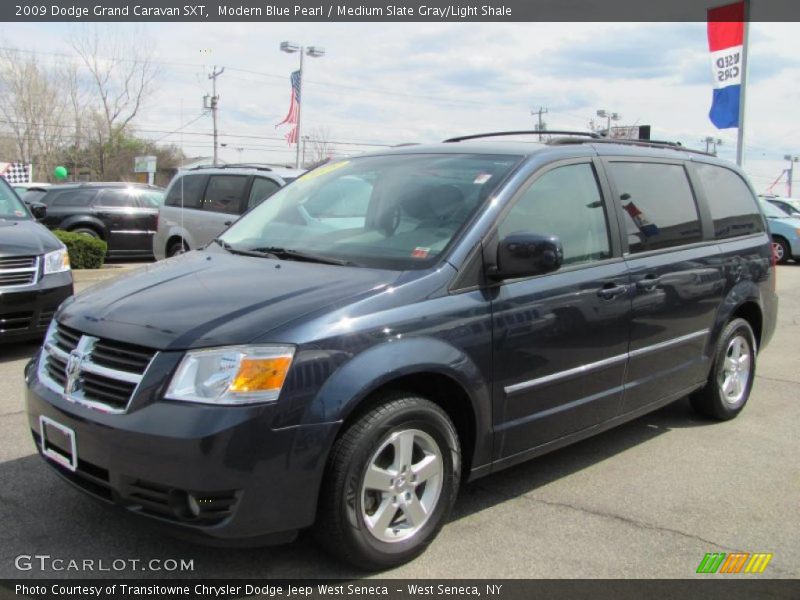 Modern Blue Pearl / Medium Slate Gray/Light Shale 2009 Dodge Grand Caravan SXT