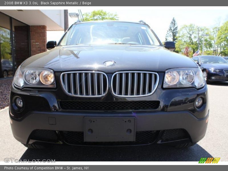 Black Sapphire Metallic / Beige 2008 BMW X3 3.0si