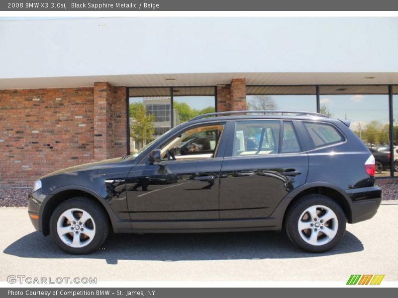 Black Sapphire Metallic / Beige 2008 BMW X3 3.0si