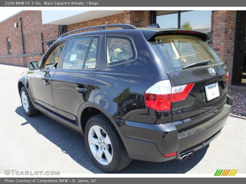 Black Sapphire Metallic / Beige 2008 BMW X3 3.0si