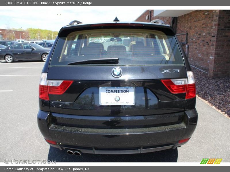 Black Sapphire Metallic / Beige 2008 BMW X3 3.0si