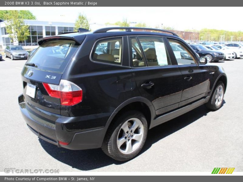 Black Sapphire Metallic / Beige 2008 BMW X3 3.0si