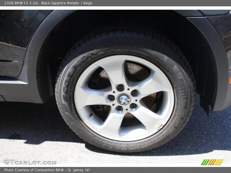 Black Sapphire Metallic / Beige 2008 BMW X3 3.0si