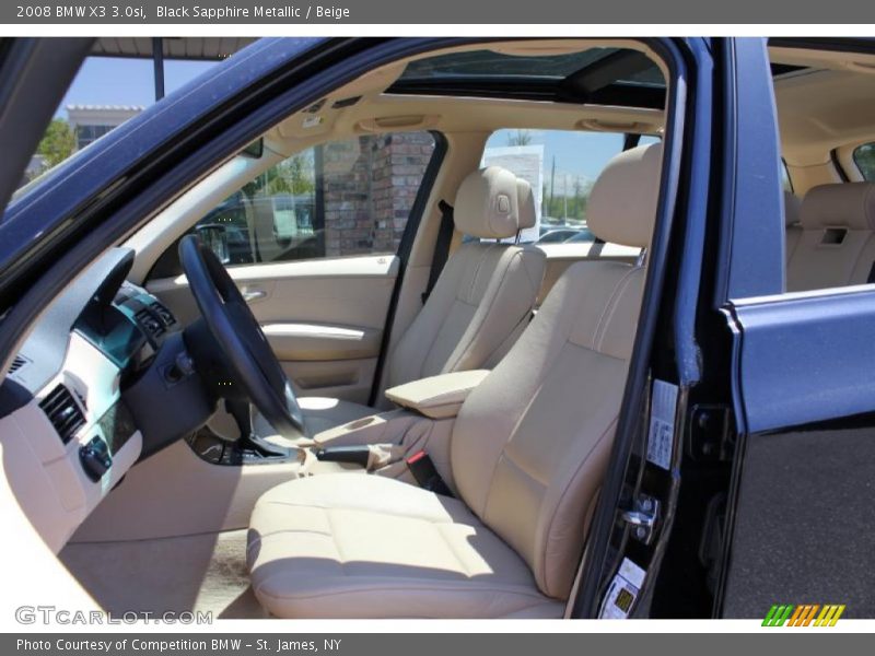 Black Sapphire Metallic / Beige 2008 BMW X3 3.0si