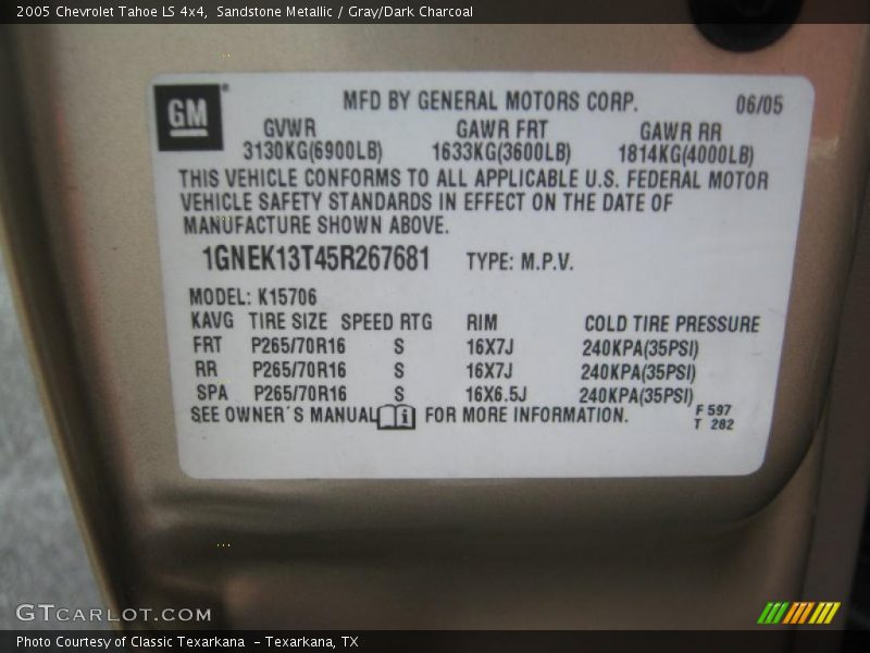 Sandstone Metallic / Gray/Dark Charcoal 2005 Chevrolet Tahoe LS 4x4