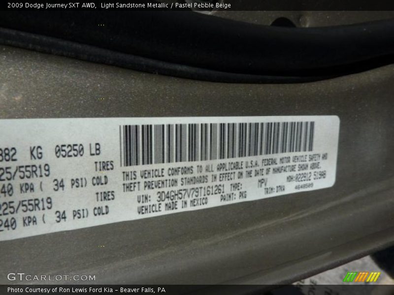 Light Sandstone Metallic / Pastel Pebble Beige 2009 Dodge Journey SXT AWD