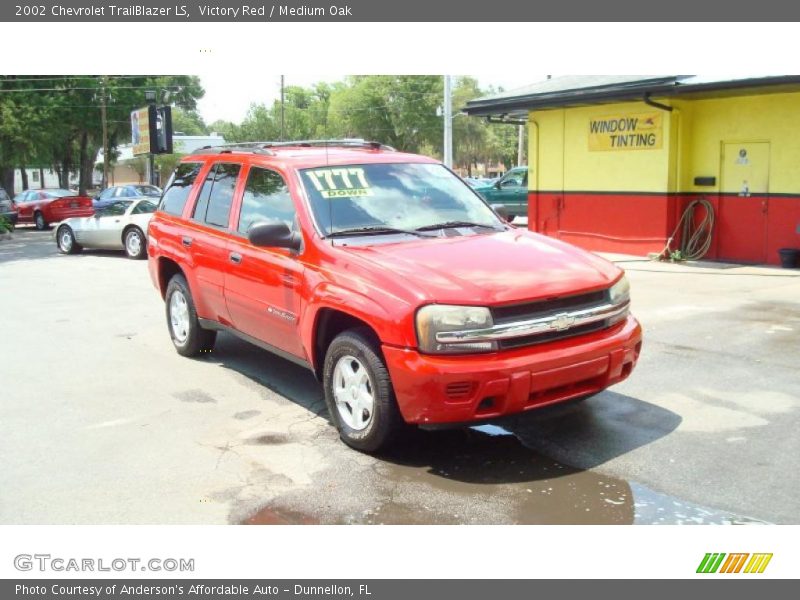 Victory Red / Medium Oak 2002 Chevrolet TrailBlazer LS