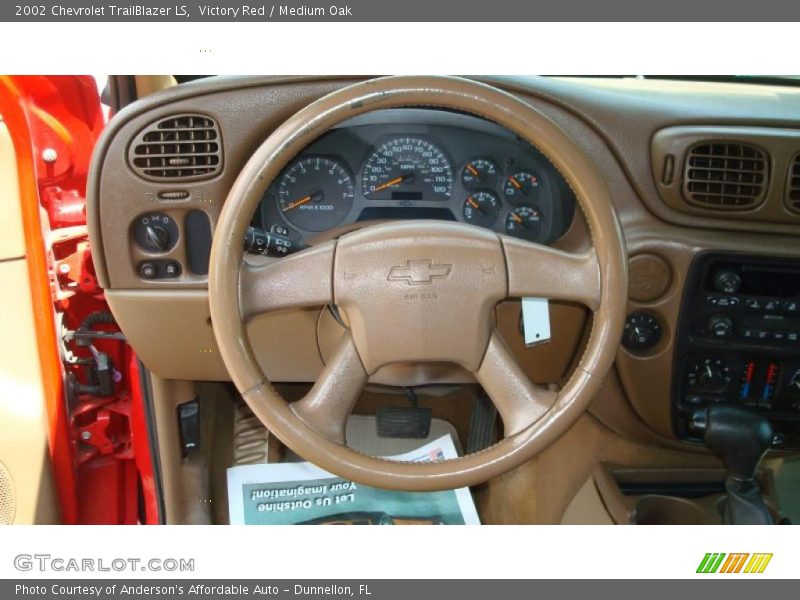 Victory Red / Medium Oak 2002 Chevrolet TrailBlazer LS