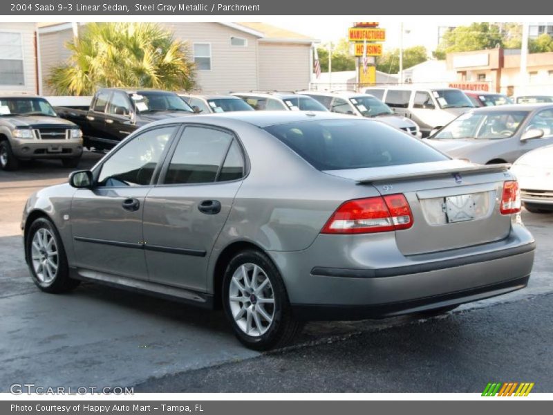Steel Gray Metallic / Parchment 2004 Saab 9-3 Linear Sedan
