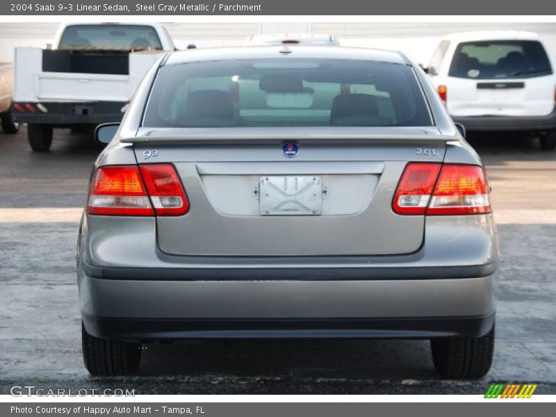 Steel Gray Metallic / Parchment 2004 Saab 9-3 Linear Sedan