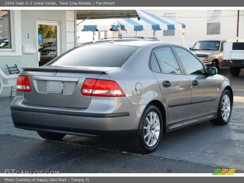 Steel Gray Metallic / Parchment 2004 Saab 9-3 Linear Sedan