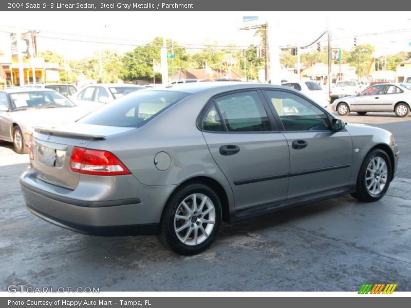 Steel Gray Metallic / Parchment 2004 Saab 9-3 Linear Sedan