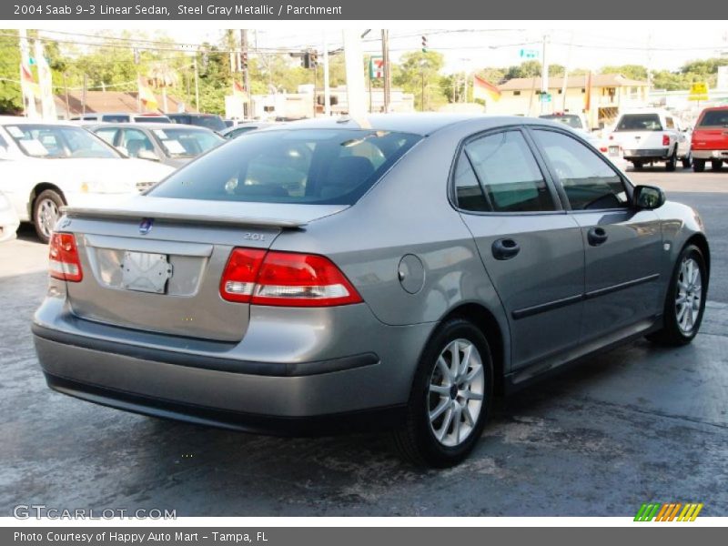 Steel Gray Metallic / Parchment 2004 Saab 9-3 Linear Sedan
