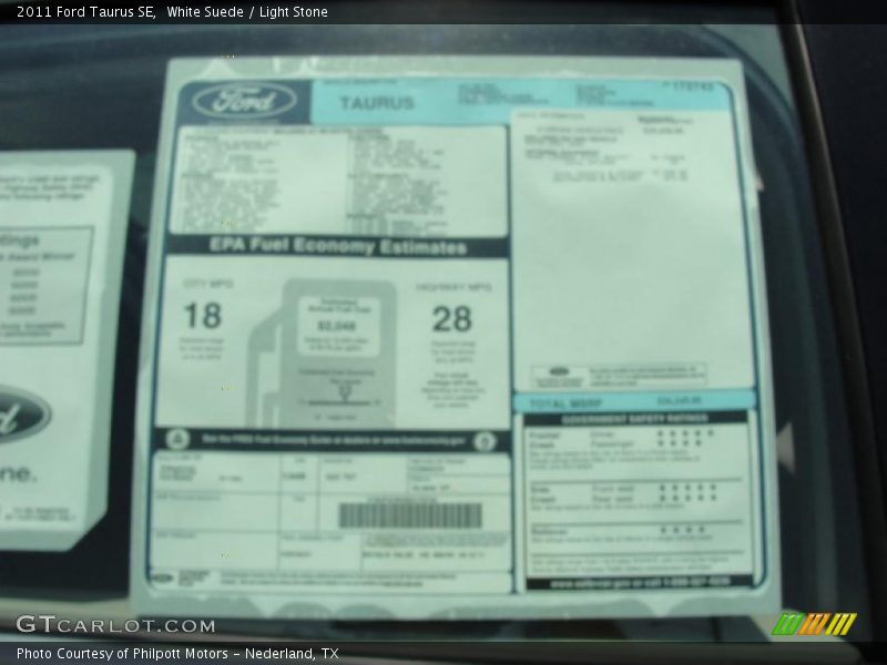 White Suede / Light Stone 2011 Ford Taurus SE