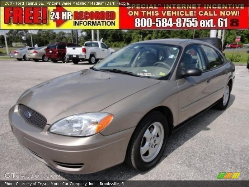 Arizona Beige Metallic / Medium/Dark Pebble 2007 Ford Taurus SE