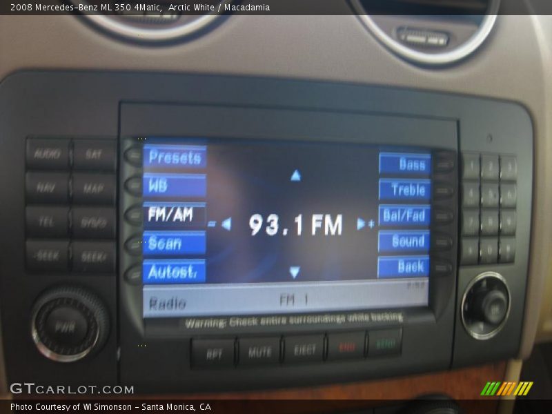 Arctic White / Macadamia 2008 Mercedes-Benz ML 350 4Matic