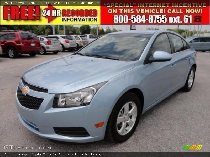 Ice Blue Metallic / Medium Titanium 2011 Chevrolet Cruze LT