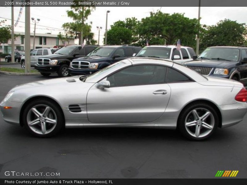 Brilliant Silver Metallic / Grey 2005 Mercedes-Benz SL 500 Roadster