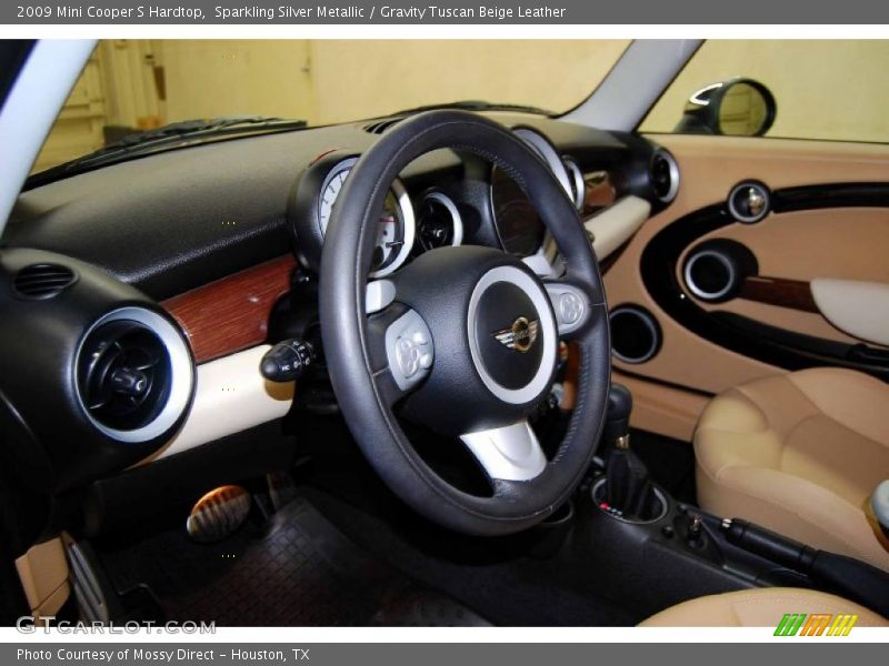 Sparkling Silver Metallic / Gravity Tuscan Beige Leather 2009 Mini Cooper S Hardtop