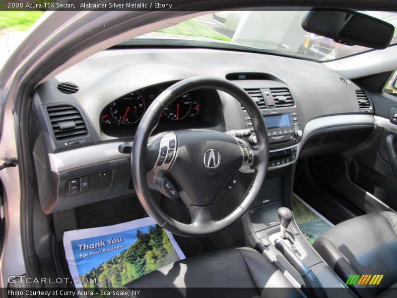 Alabaster Silver Metallic / Ebony 2008 Acura TSX Sedan