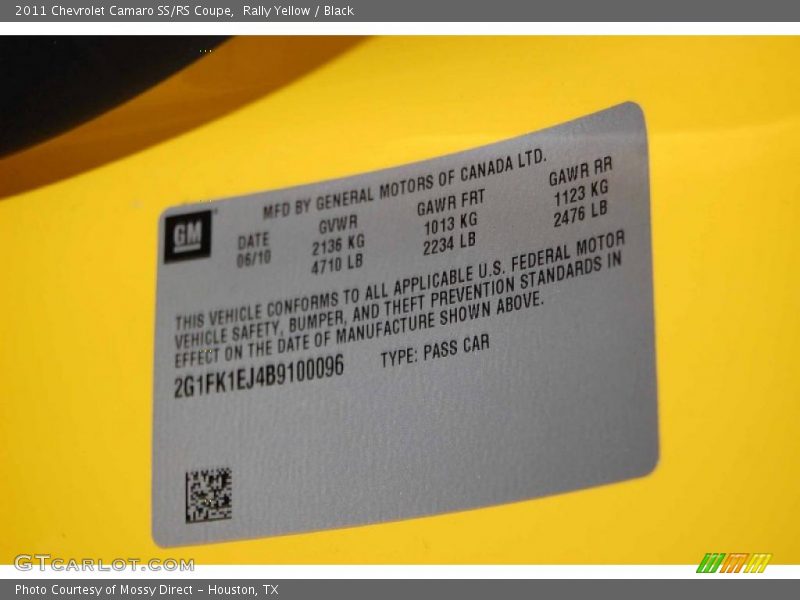Rally Yellow / Black 2011 Chevrolet Camaro SS/RS Coupe