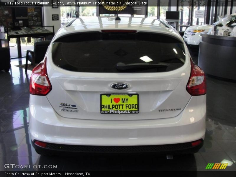 White Platinum Tricoat Metallic / Charcoal Black 2012 Ford Focus Titanium 5-Door