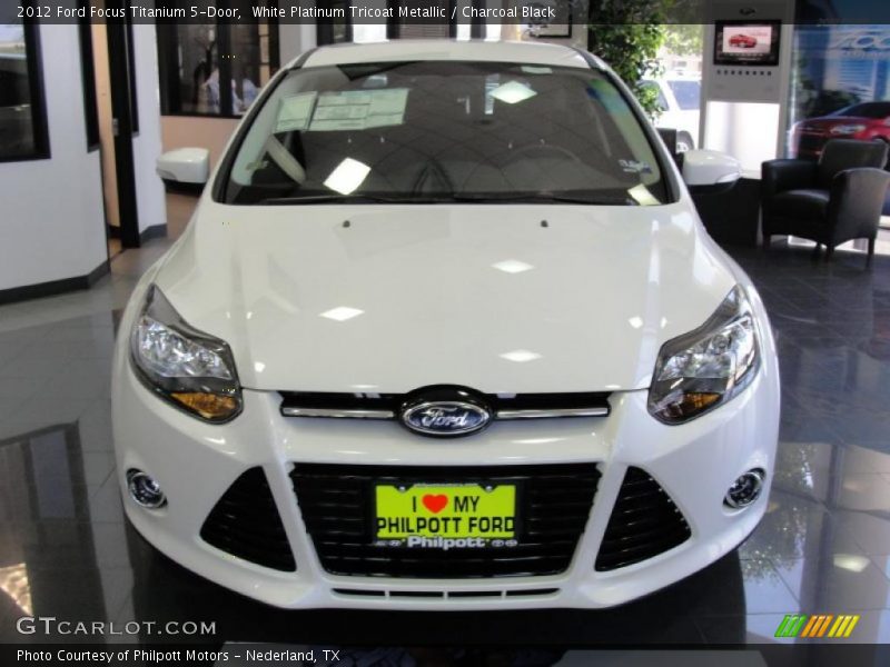 White Platinum Tricoat Metallic / Charcoal Black 2012 Ford Focus Titanium 5-Door