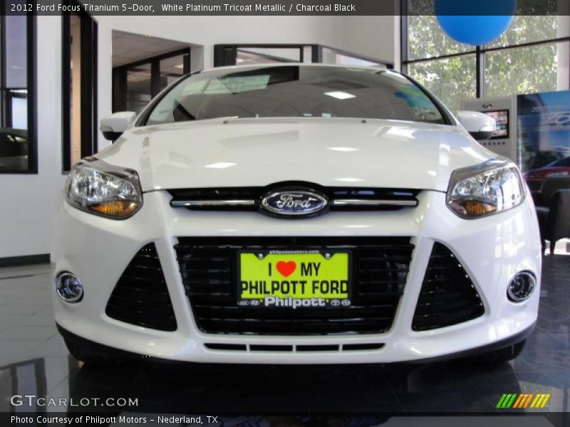 White Platinum Tricoat Metallic / Charcoal Black 2012 Ford Focus Titanium 5-Door