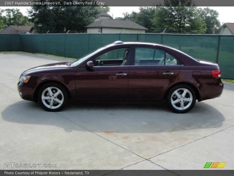 Dark Cherry Red / Gray 2007 Hyundai Sonata Limited V6