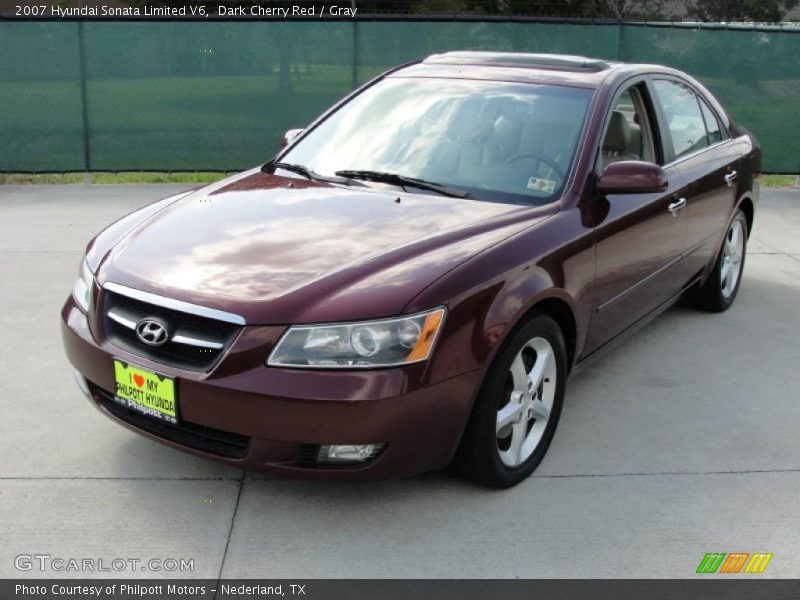 Dark Cherry Red / Gray 2007 Hyundai Sonata Limited V6