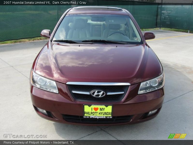 Dark Cherry Red / Gray 2007 Hyundai Sonata Limited V6