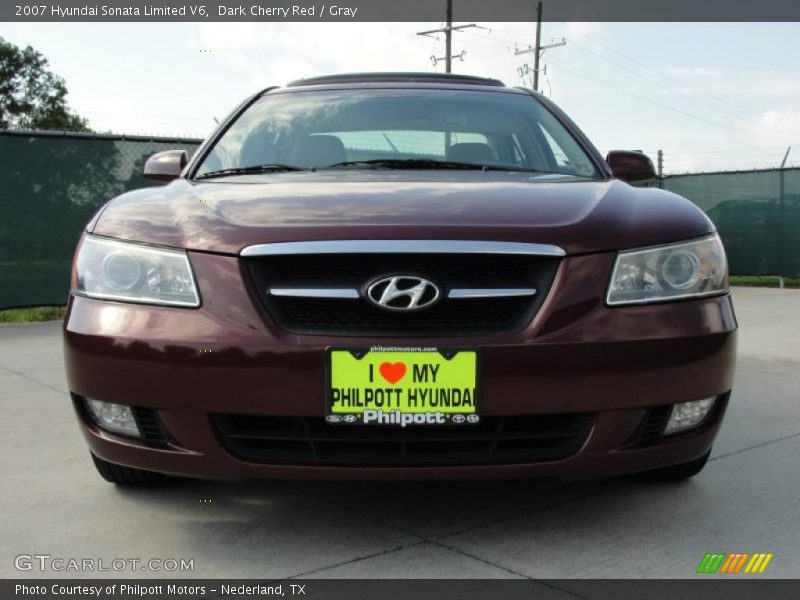 Dark Cherry Red / Gray 2007 Hyundai Sonata Limited V6