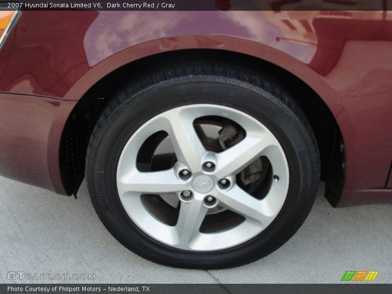 Dark Cherry Red / Gray 2007 Hyundai Sonata Limited V6