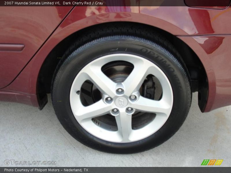 Dark Cherry Red / Gray 2007 Hyundai Sonata Limited V6