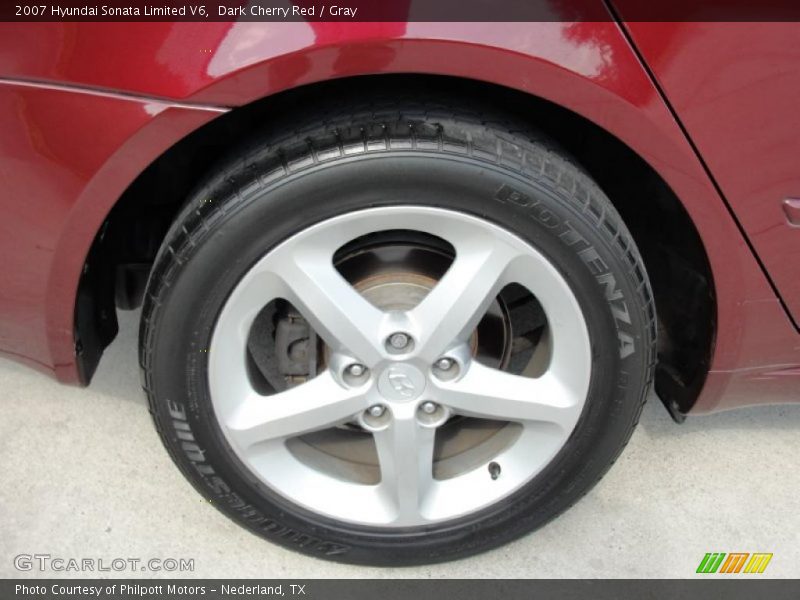 Dark Cherry Red / Gray 2007 Hyundai Sonata Limited V6