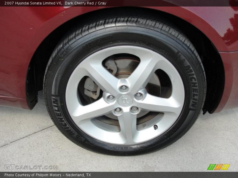 Dark Cherry Red / Gray 2007 Hyundai Sonata Limited V6