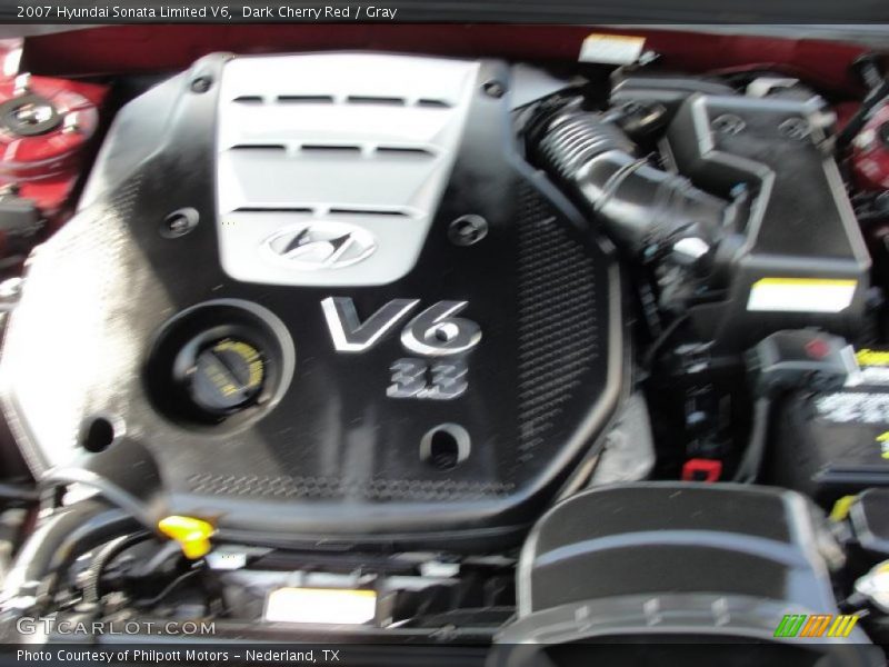 Dark Cherry Red / Gray 2007 Hyundai Sonata Limited V6