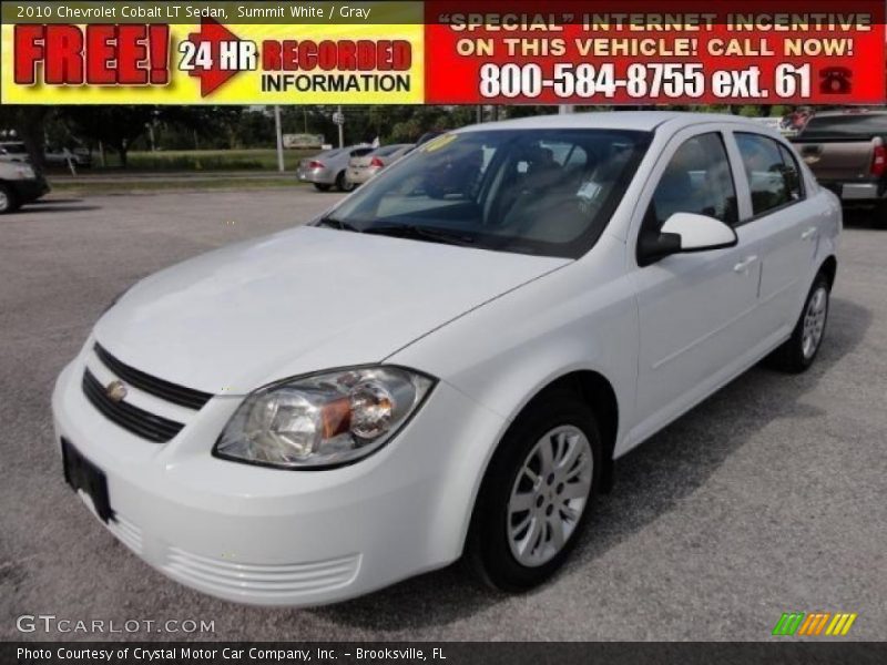 Summit White / Gray 2010 Chevrolet Cobalt LT Sedan