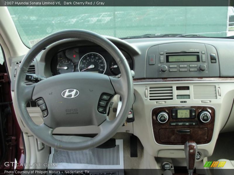 Dark Cherry Red / Gray 2007 Hyundai Sonata Limited V6