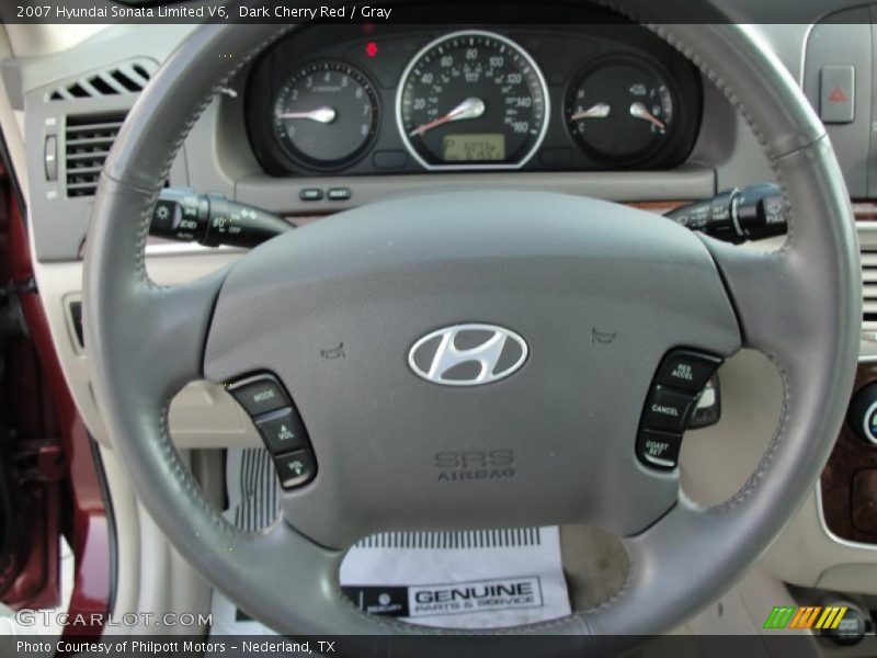 Dark Cherry Red / Gray 2007 Hyundai Sonata Limited V6