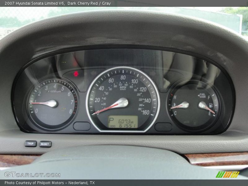 Dark Cherry Red / Gray 2007 Hyundai Sonata Limited V6