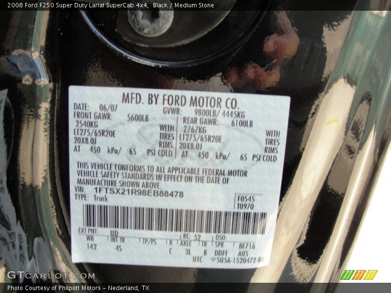 Black / Medium Stone 2008 Ford F250 Super Duty Lariat SuperCab 4x4