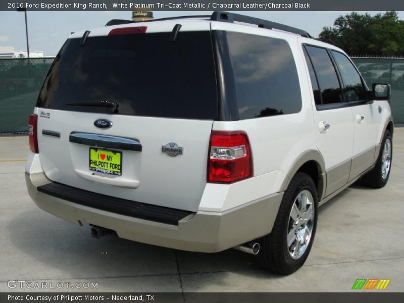 White Platinum Tri-Coat Metallic / Chaparral Leather/Charcoal Black 2010 Ford Expedition King Ranch
