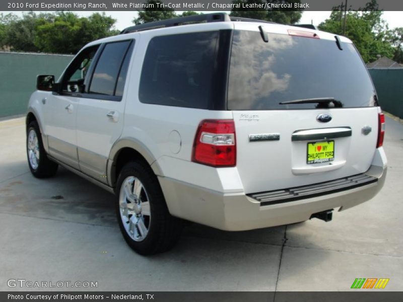 White Platinum Tri-Coat Metallic / Chaparral Leather/Charcoal Black 2010 Ford Expedition King Ranch