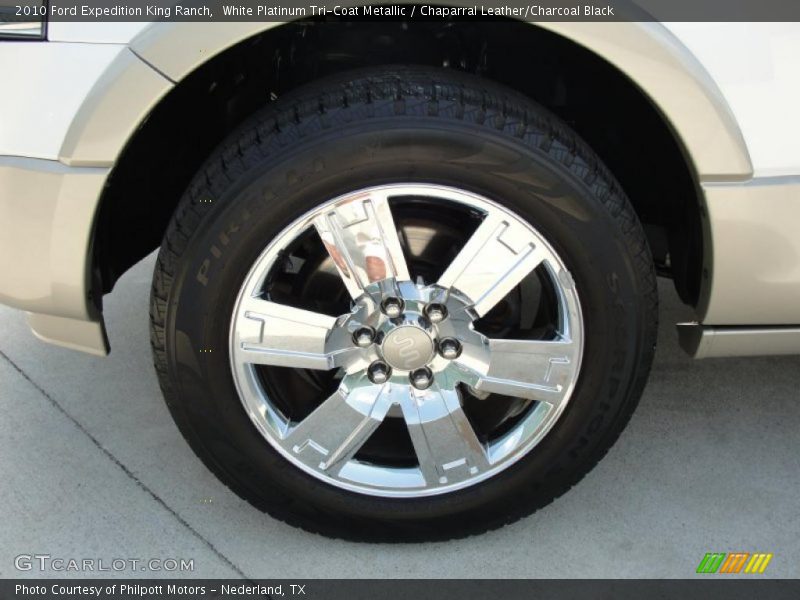 White Platinum Tri-Coat Metallic / Chaparral Leather/Charcoal Black 2010 Ford Expedition King Ranch