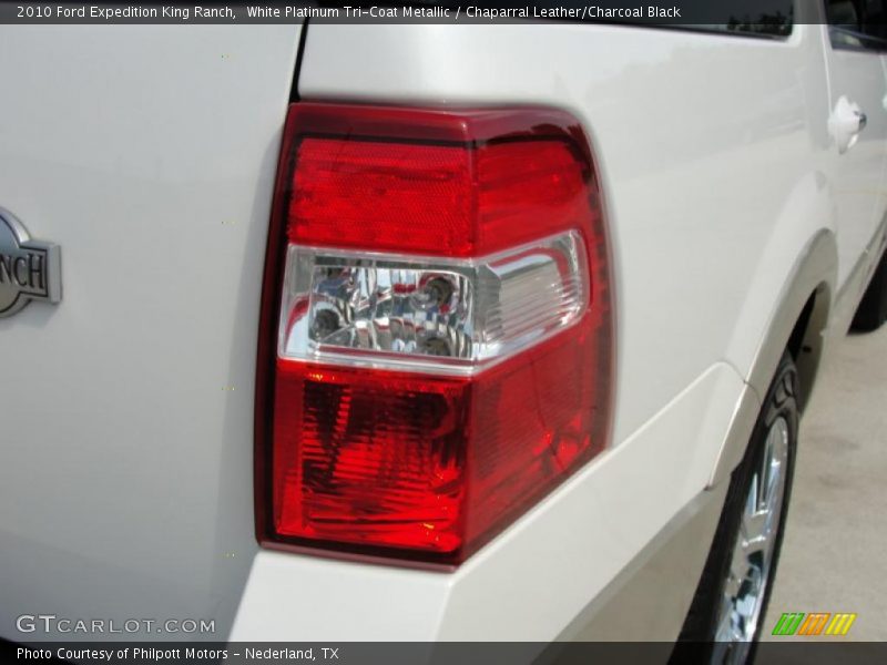 White Platinum Tri-Coat Metallic / Chaparral Leather/Charcoal Black 2010 Ford Expedition King Ranch