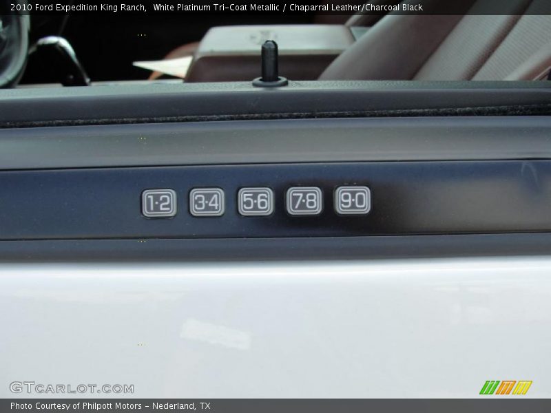 White Platinum Tri-Coat Metallic / Chaparral Leather/Charcoal Black 2010 Ford Expedition King Ranch